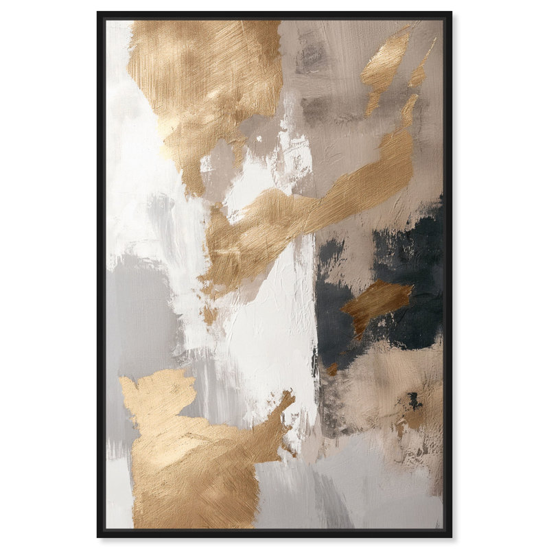 Boosted Canvas Midcentury Abstract par Art Remedy, Cadre noir, H 16 po x l 11 po