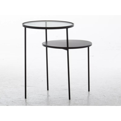 Agretha Glass Top Four Leg Round Side Table