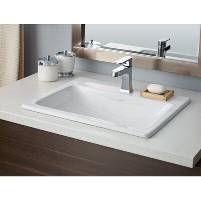 Manhattan Vitreous China Rectangular Drop-In Bathroom Sink with Overflow -  Cheviot Products, 1187-WH-1