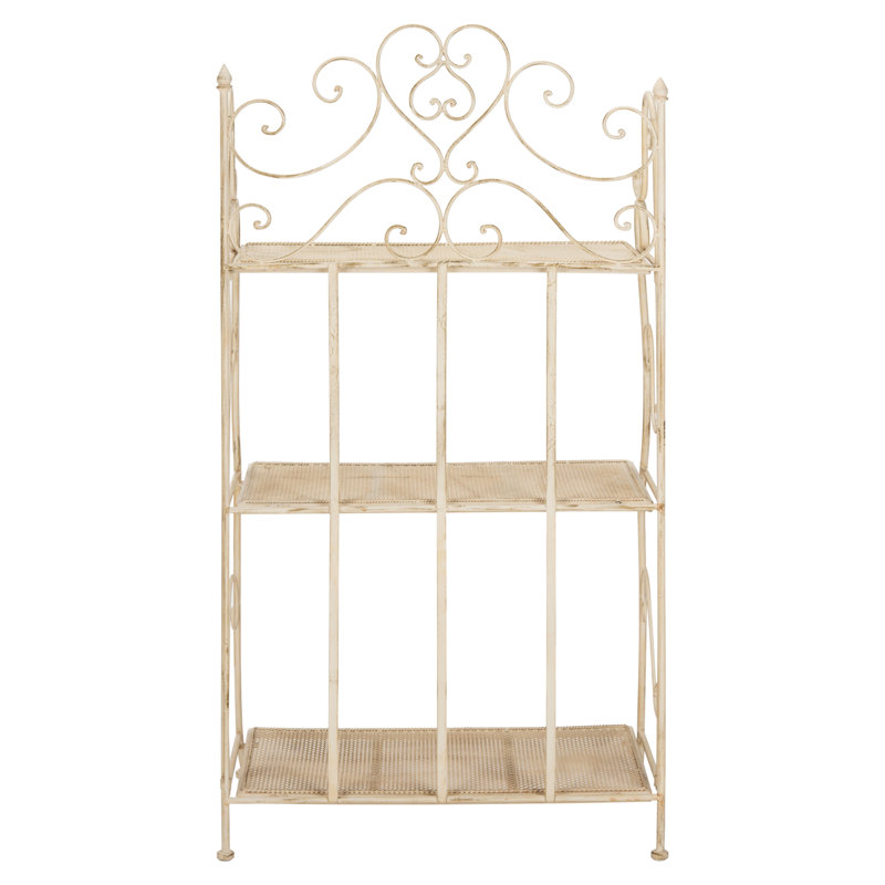 Support pour plante rectangulaire à plusieurs niveaux Madelia, Blanc perle