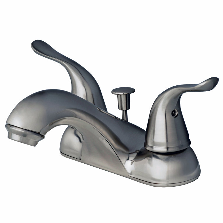 Two Handle Centerset Lavatory Faucet with Drain Assembly