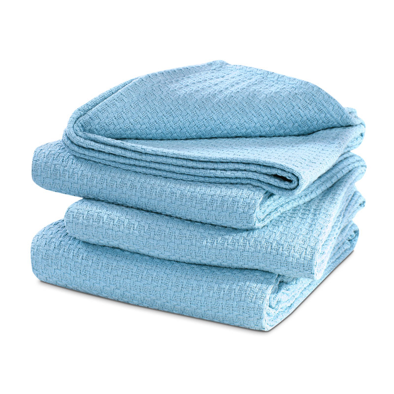 Hand Woven Throw Blanket, King, Blue