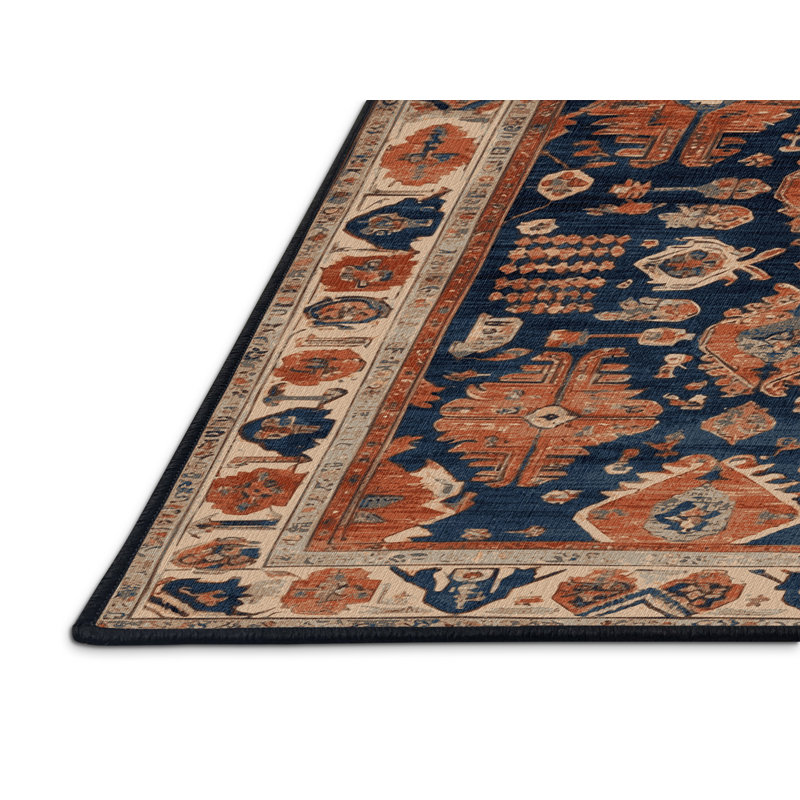 Machine Washable Turkish Brown Area Rug, Rectangle 7' x 10'