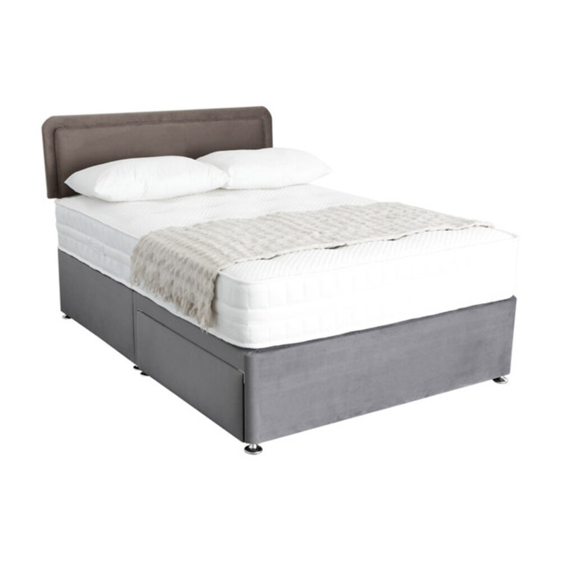 Wile Upholstered Headboard, Mole, Velvet, Double (4'6)