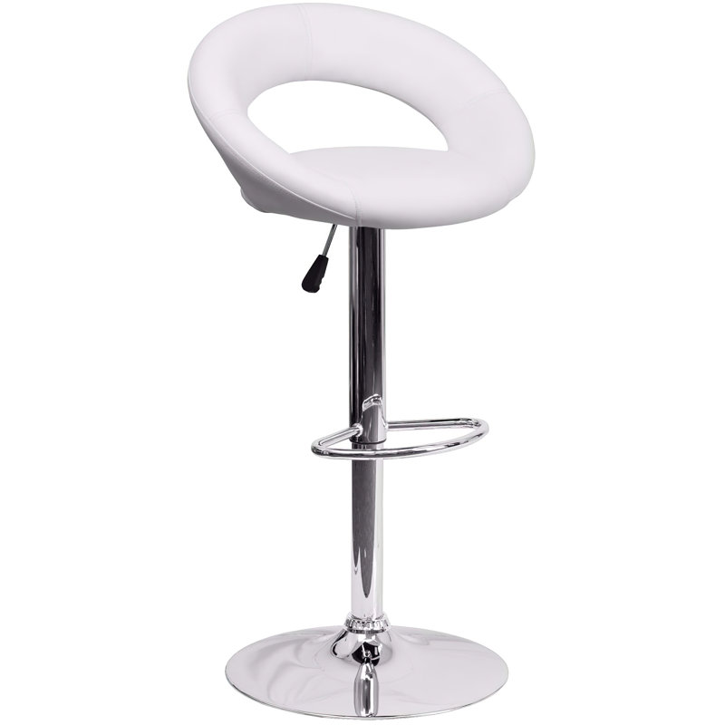 Tabouret pivotant à hauteur réglable, Blanc