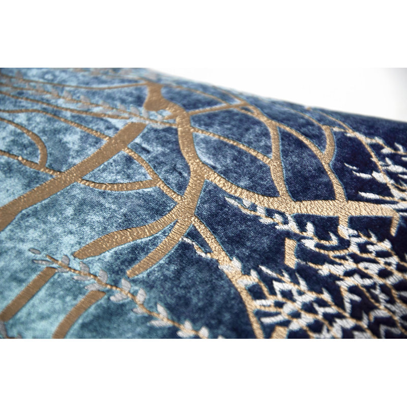 Willow Metallic Square Velvet Pillow Cover & Insert, 20" x 20", Thistle