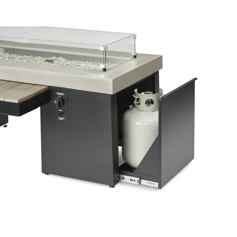 Rectangle Fire Pit Table with Hidden Fuel Tank