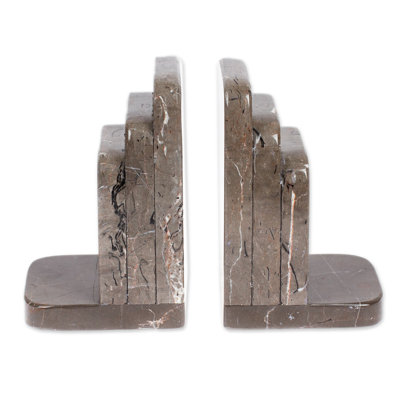 Handmade Illustrious Shadows Marble Bookends (Pair)