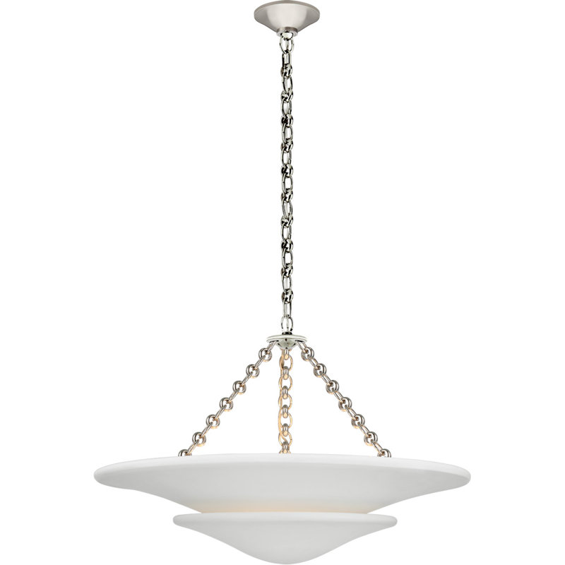 Aerin Mollino Medium Tiered Chandelier, Polished Nickel