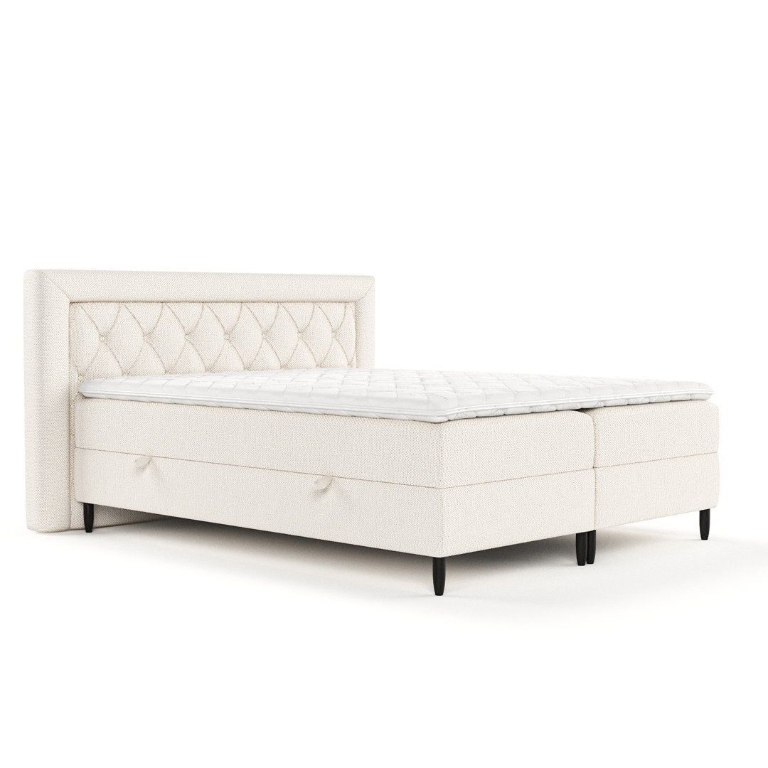 Elegantes Boxspringbett Avani mit Taschenmatratze und Visco-Topper