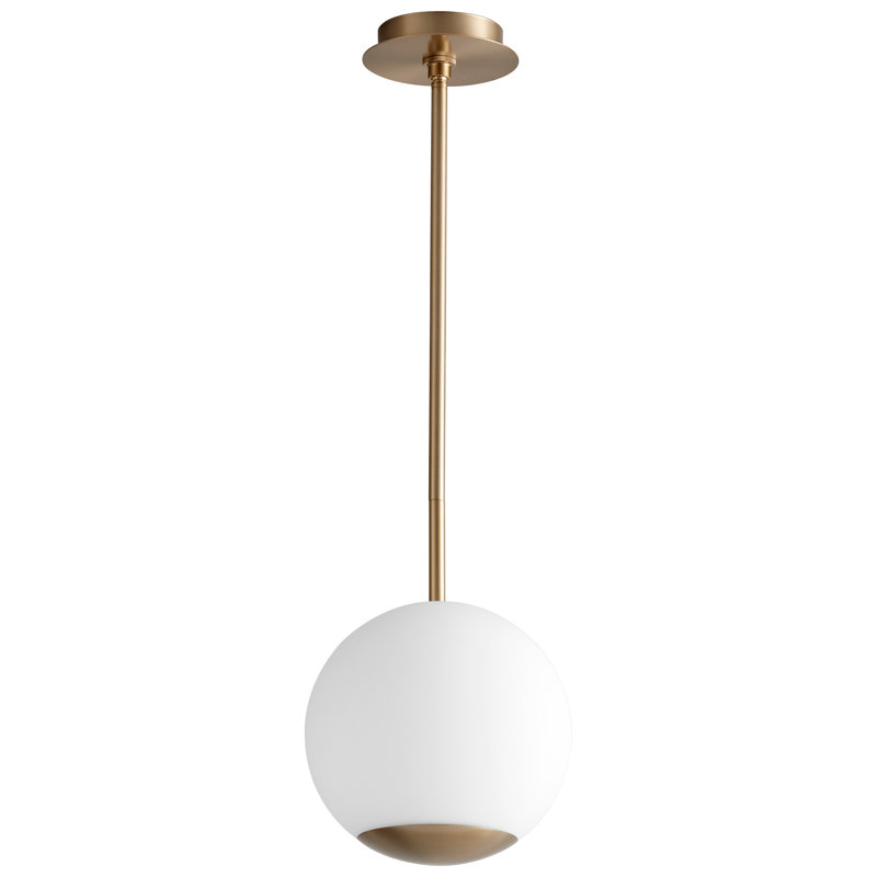 Luminaire suspendu sphère 1 lumière DEL Whaley, Laiton vieilli, H 27,62 po x l 10 po x P 10 po