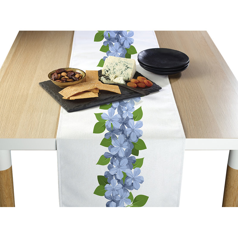 Allport Forget Me Nots Border Table Runner, 72" W x 12" L