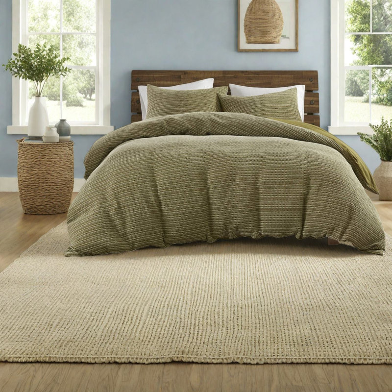 Oversized Cotton Bedding Sets King Cal King, Modern Waffle For Home