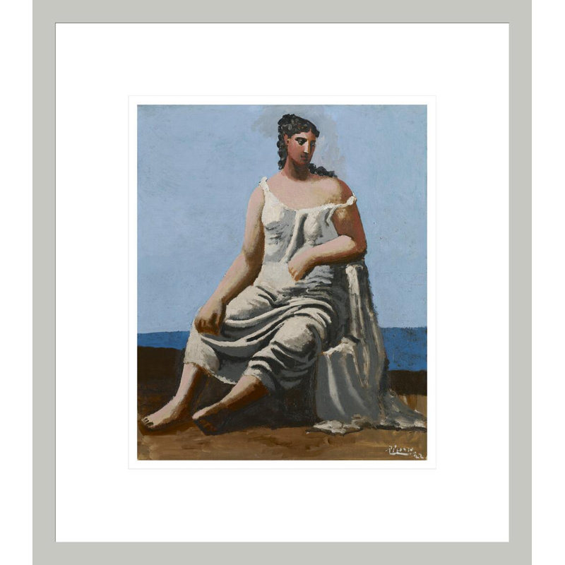 «Woman by the Sea» par Pablo Picasso, impression giclée sur cadre, 15.56" H x 13.75" W