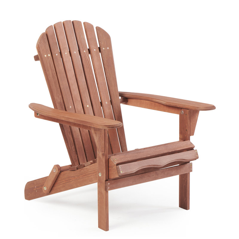 Chaise Adirondack pliante en bois massif Gaimo, Marron foncé