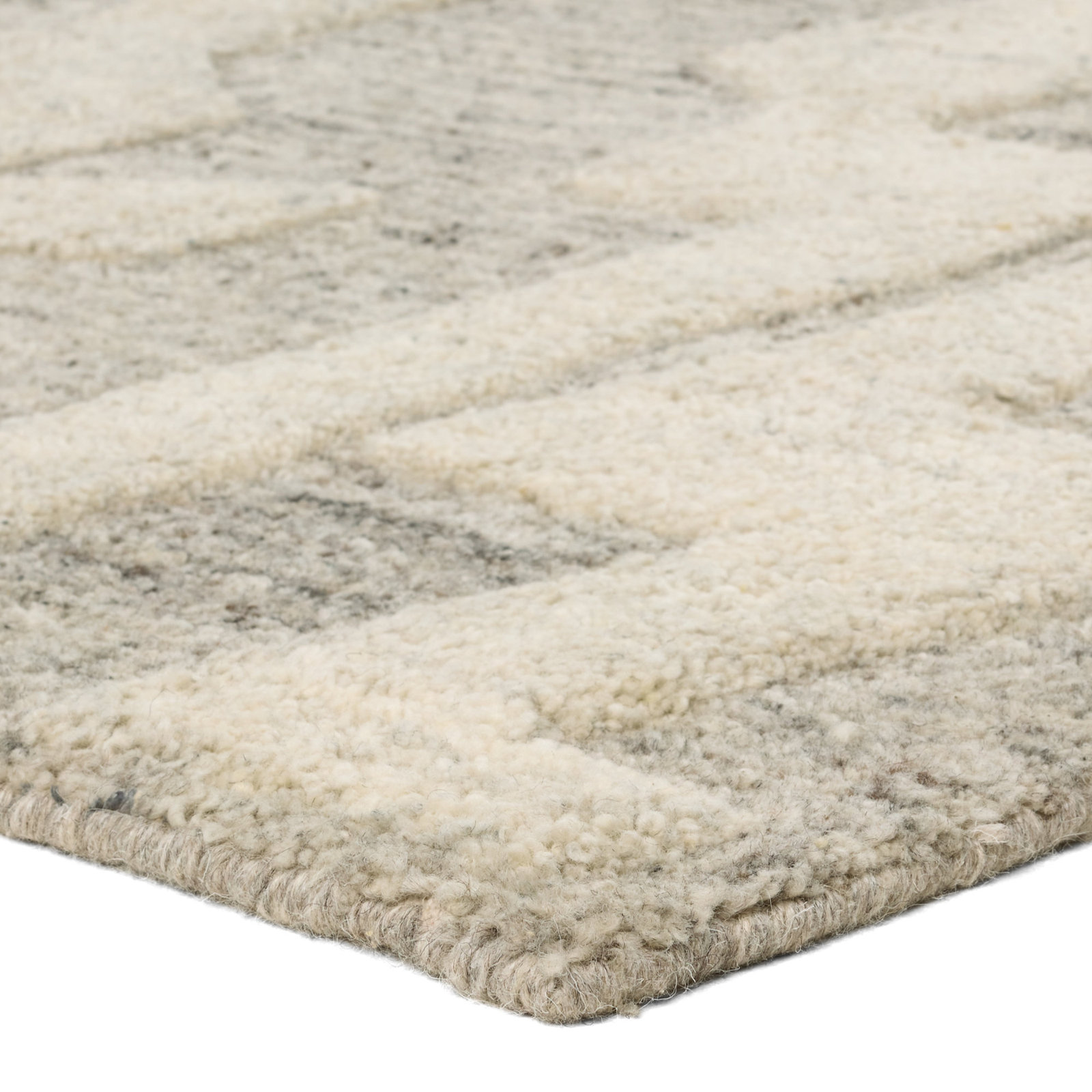 Gray Cream Hand-Tufted Abstract Rug, Rectangle 8'6" x 11'6"