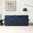 Modern Navy Blue Sofa With Storage, Faux Leather For Living Room