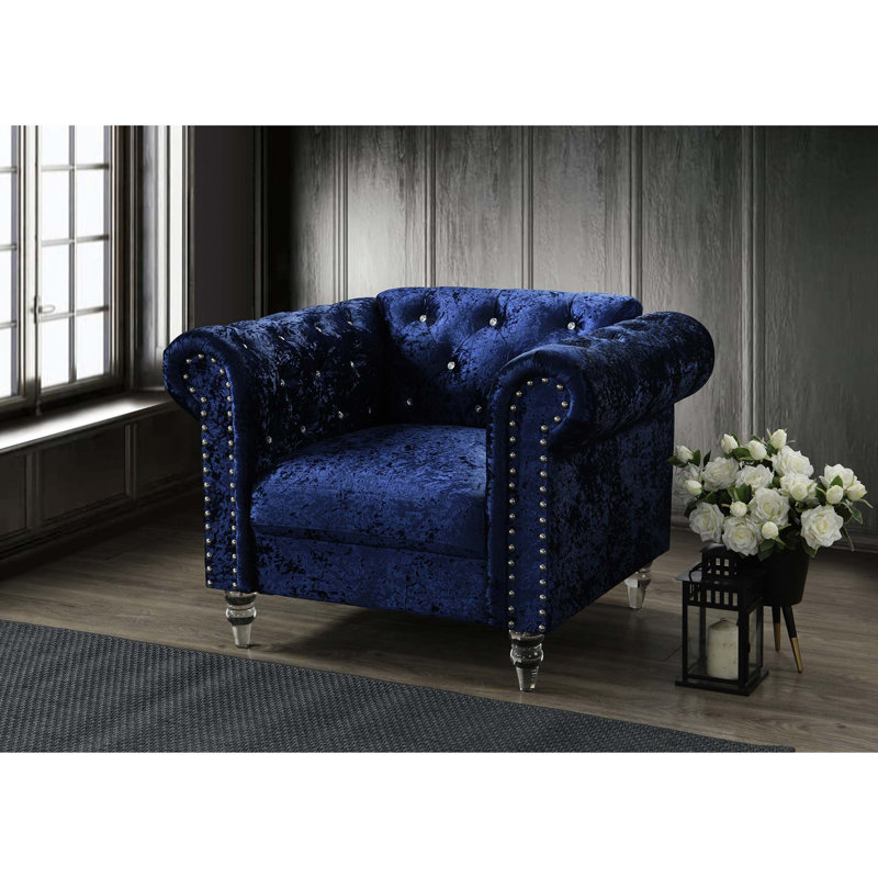 Fauteuil en velours Anina