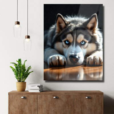 Siberian Husky Dog Tempered Glass Wall Art