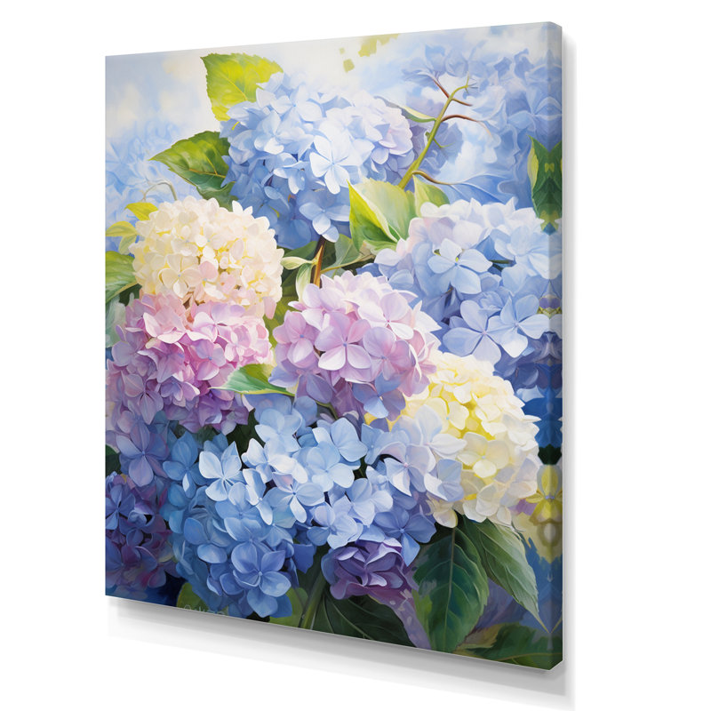 Impression sur toile encadrée «Sangrey Blue Mauve», H 44 po x l 34 po x P 1,5 po, Toile tendue
