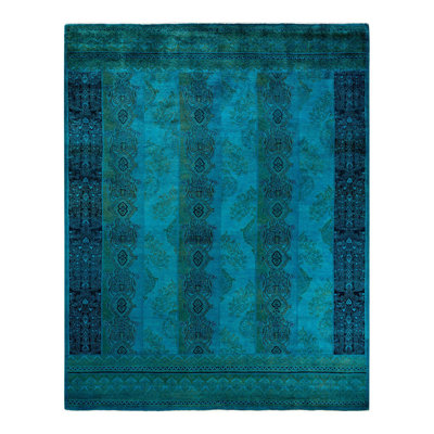 Tapis bleu sarcelle 10 pi 3 po x 8 pi Crestline One-of-a-Kind