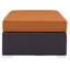 Repose-pieds d'extérieur rectangulaire avec coussin Convene-1608561254