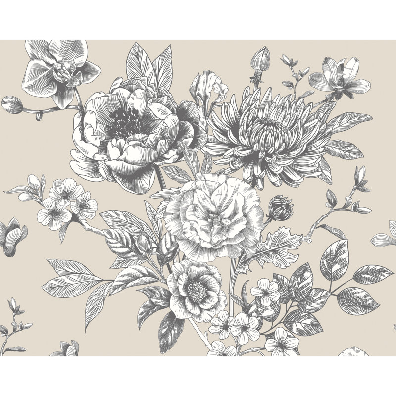 2.4m x 3m Smooth Wallpaper Roll, Beige/Grey