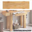 Table d'entrée en bois massif épais avec ports de chargement et tiroir de rangement caché | Style minimaliste intemporel-421604452