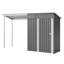 Remise durable en acier galvanisé de 5 pi x 3 pi et abri de jardin, rangement facile à assembler avec pergola ouverte, remise tout-en-un 2 en 1 pour le rangement des outils, le patio et la cour