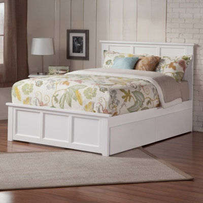 Amear Solid Wood Storage Platform Bed with Under Bed Drawers