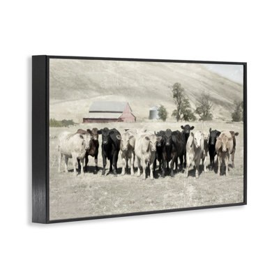 Varied Cattle on Farm Framed Giclee Art by Rhonda Addison