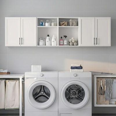 Wall Cabinets For Laundry Room, Wall Mounted Kitchen Cabinet With Adjustable Shelf, Floating Wall Cabinets, Hanging Wall Cabinet For Laundry Room, Bathroom, Kitchen