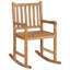 Chaise berçante d'extérieur avec coussin en bois de teck-1005074373