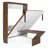 Full Size Murphy Bed with Foldable Desk, Walnut & White Finish, Space-Saving Wall Bed