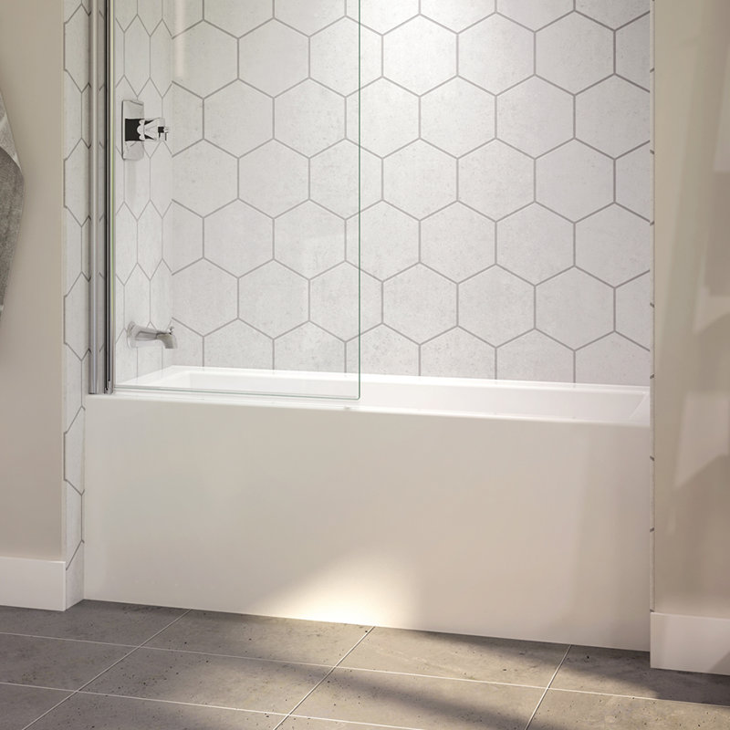 Baignoire de trempage 60 "x 32" avec drain à gauche Comfort Linea ™, Huître, Gauche