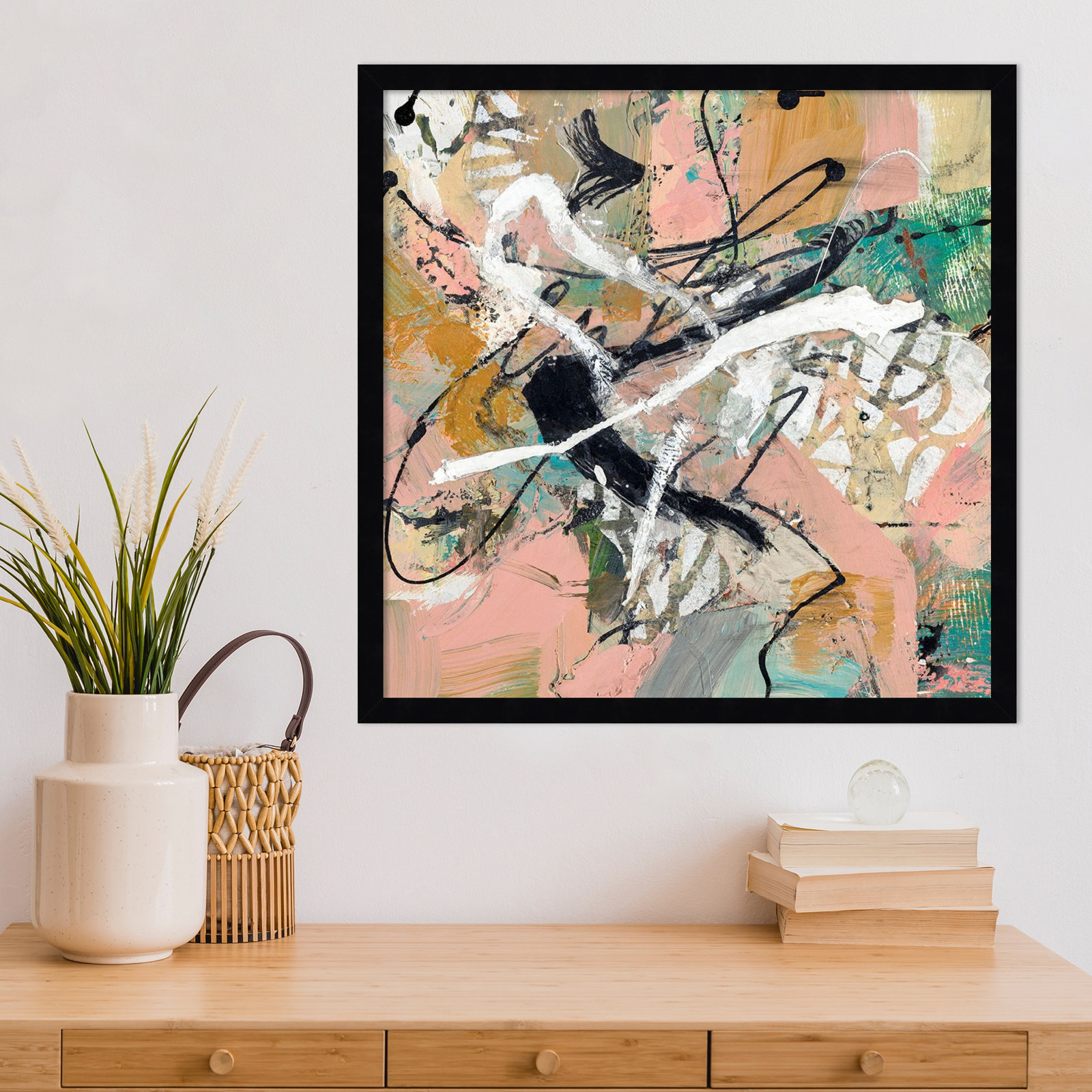 Sutter "Fluid" Print by Suzanne McCourt, 21" H x 21" W, Black