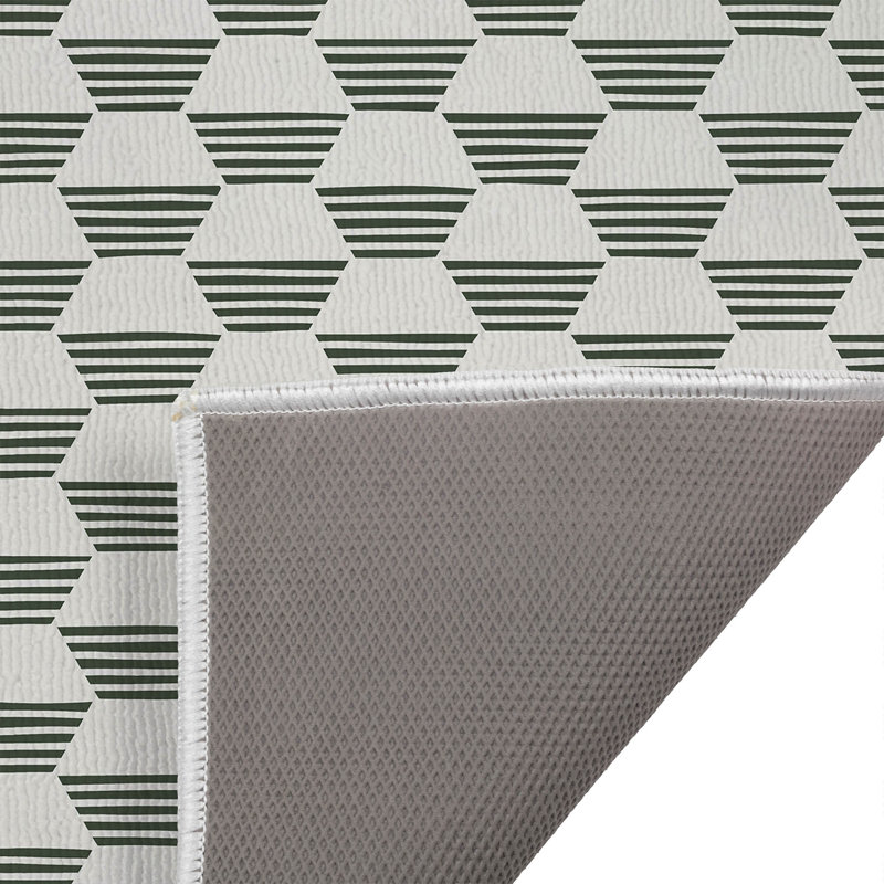 Tapis de toilette rectangulaire absorbant et antidérapant Hexaline, 24" W x 17" L, Chimichurri/Green