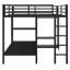 Lit superposé en métal avec garde-robe et bureau pliable