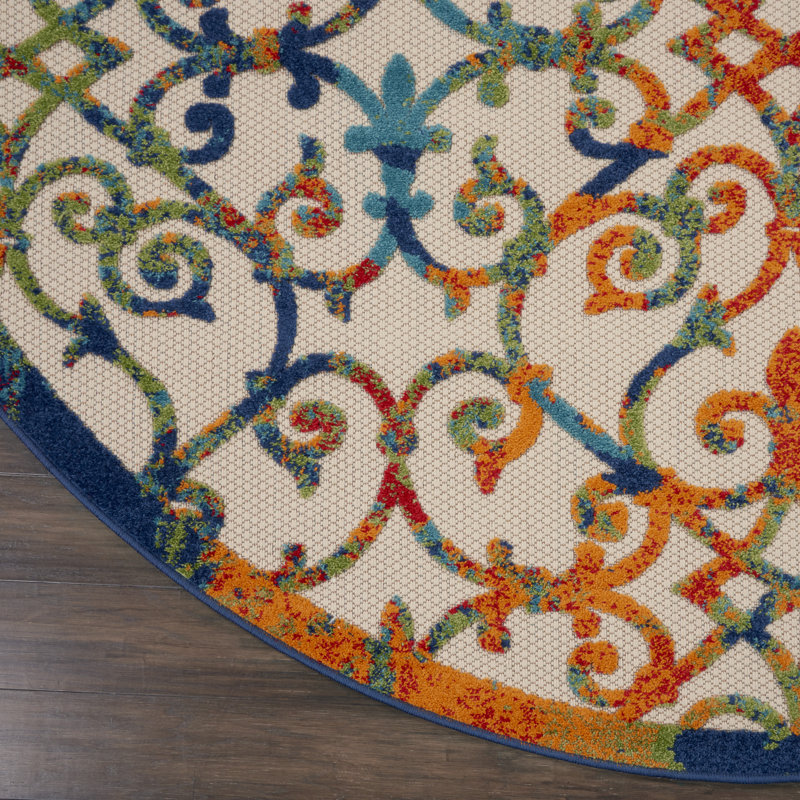 Tapis intérieur / extérieur Eaglin, Rond 7 pi 10 po