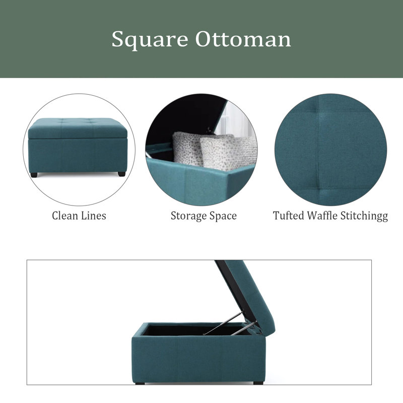 Tufted Square Storage Ottoman