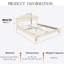 Lit plateforme tapissier grand format avec tête de lit réglable, rembourré en tissu de lin, lit plateforme de style simple et moderne sans sommier, facile à assembler, beige-466516596