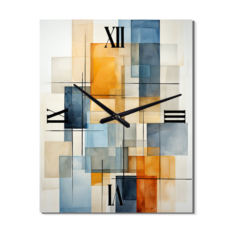 Horloge murale collage géométrique - Collages abstraits surdimensionnés, Très grand