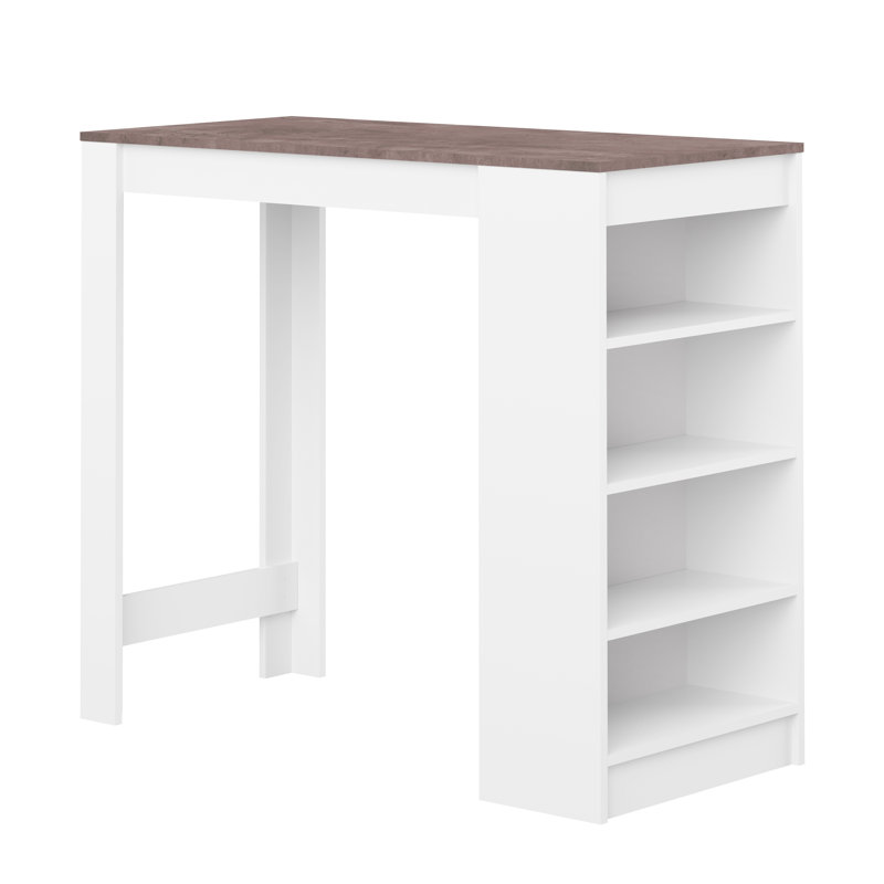 Neville Dining Table, White/ Concrete