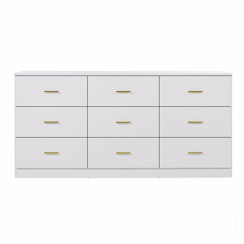 Commode moderne à 9 tiroirs pour la chambre à coucher - Vaste commode de rangement, robuste et sécuritaire