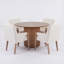 Ensemble de table de salle à manger en bois d'hévéa pour 4 personnes avec chaises rembourrées Raphael-128967387-128967385