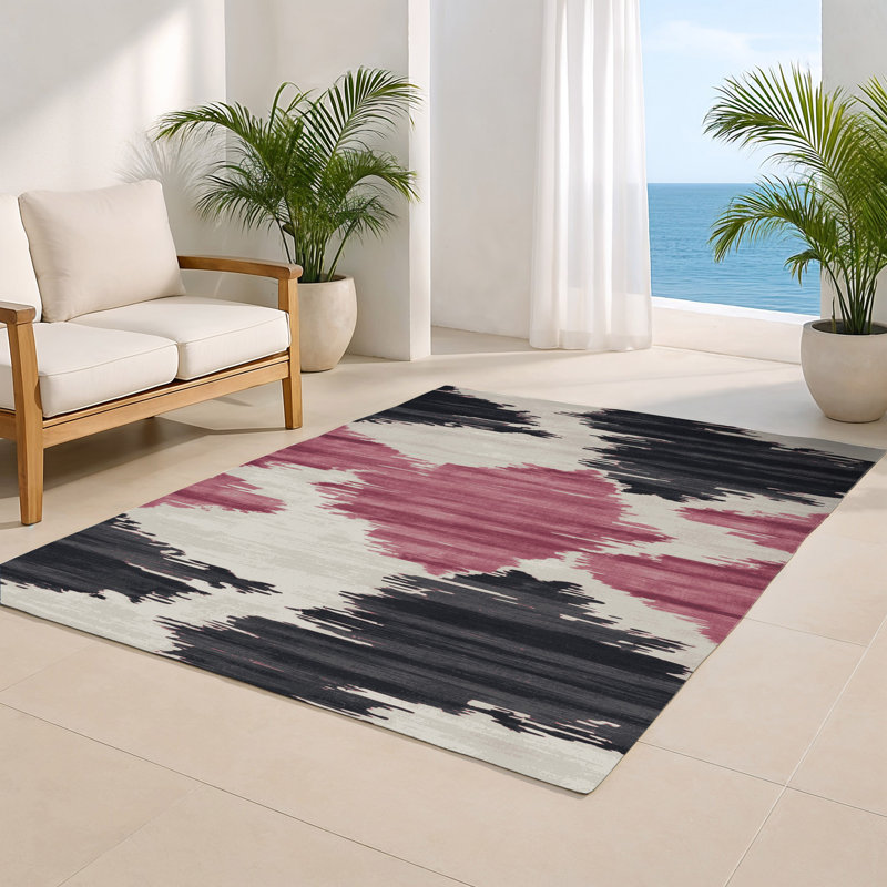 Watercolor Gray Indoor and Outdoor Area Rug, Rectangle 8' x 10'
