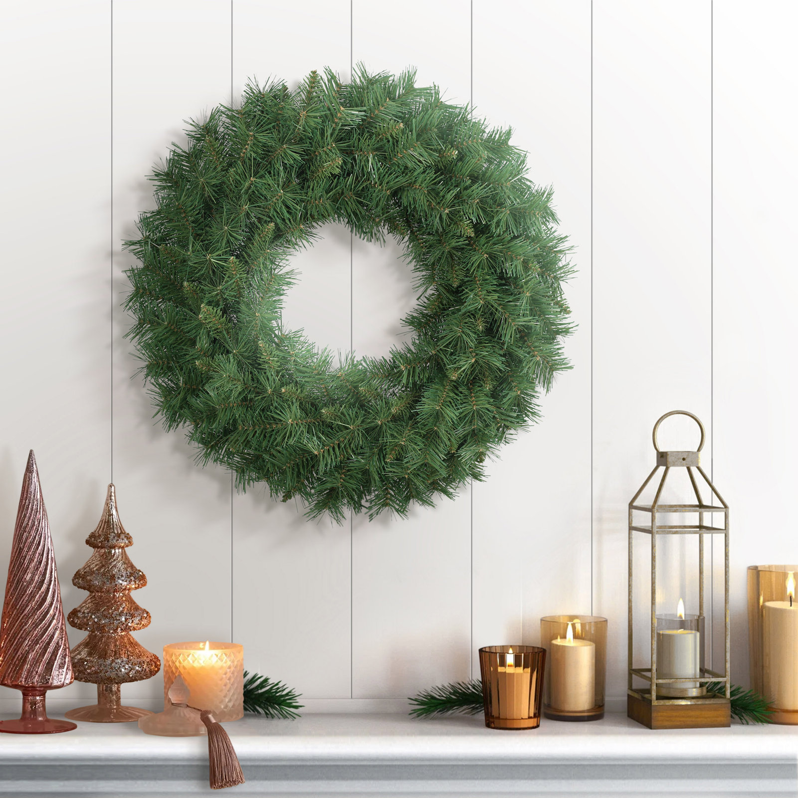 24'' Artificial Pine Wreath