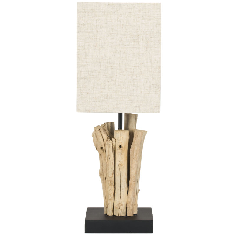 Solid Wood Lamp, Bleach / Linen