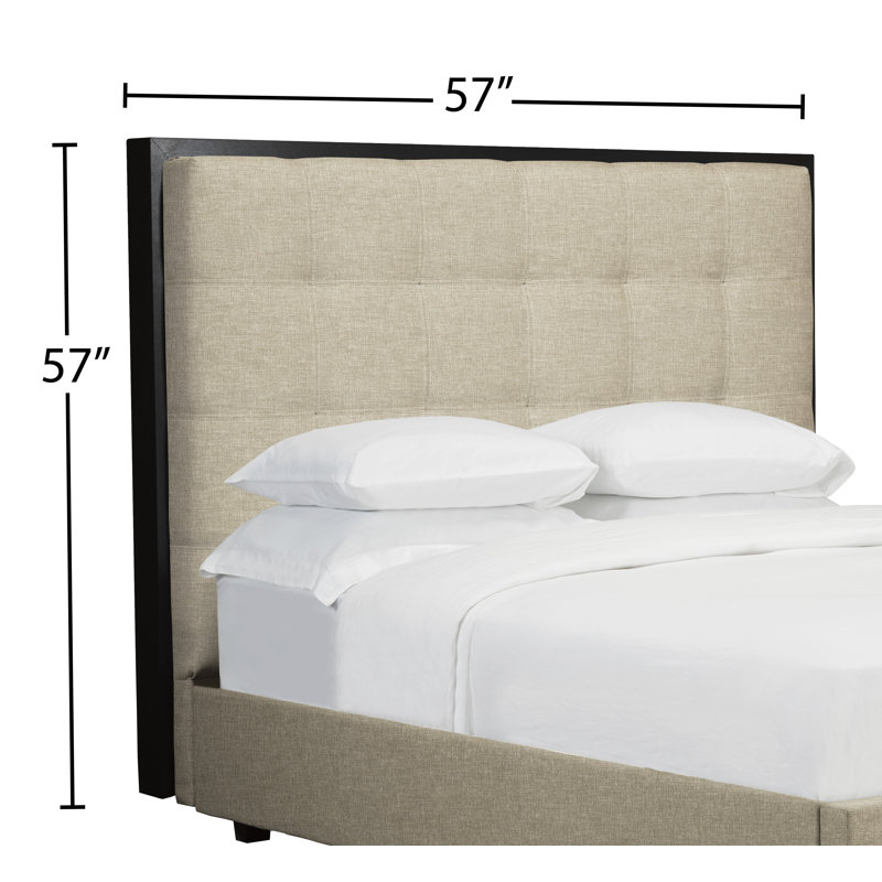 Tête de lit à panneau rembourré Synder, Double, Lin - Beige