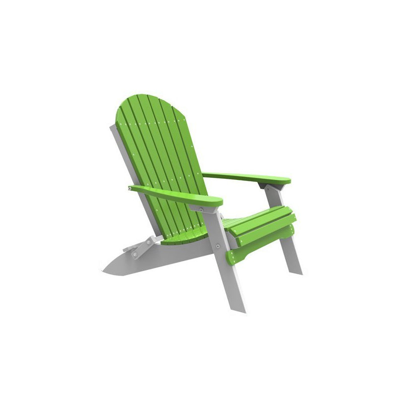 Frederike Foldable Outdoor Adirondack Chair, Lime Green/White